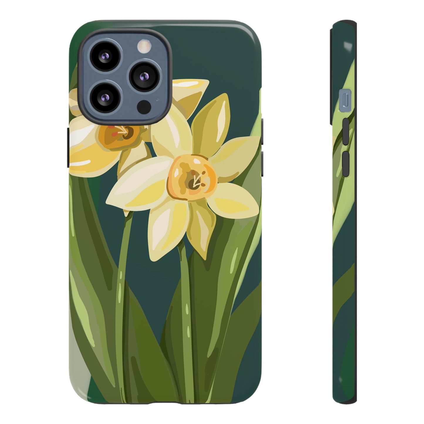 Floral Phone Case - Yellow Daffodil Design, Tough Phone Cover, Spring Decor, Floral Gift, Nature-Inspired Accessories