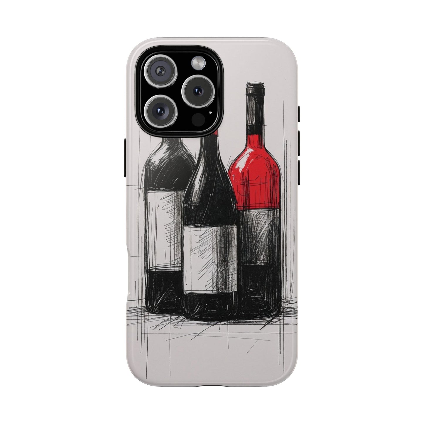 Wine Lover's Phone Case, Tough Phone Cover, Artistic Wine Design, Gift for Wine Enthusiasts, Customizable Case, Unique Wine Art