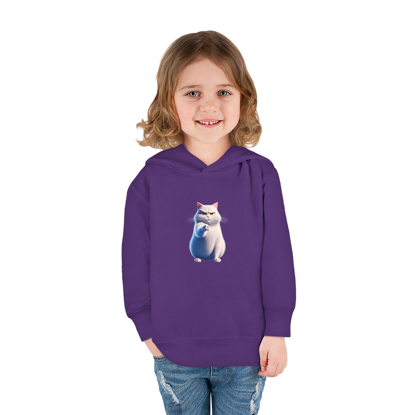 Cute Cat Toddler Hoodie, Fleece Pullover, Kids Sweatshirt, Birthday Gift, Animal Lover Apparel, Cozy Kids Clothing