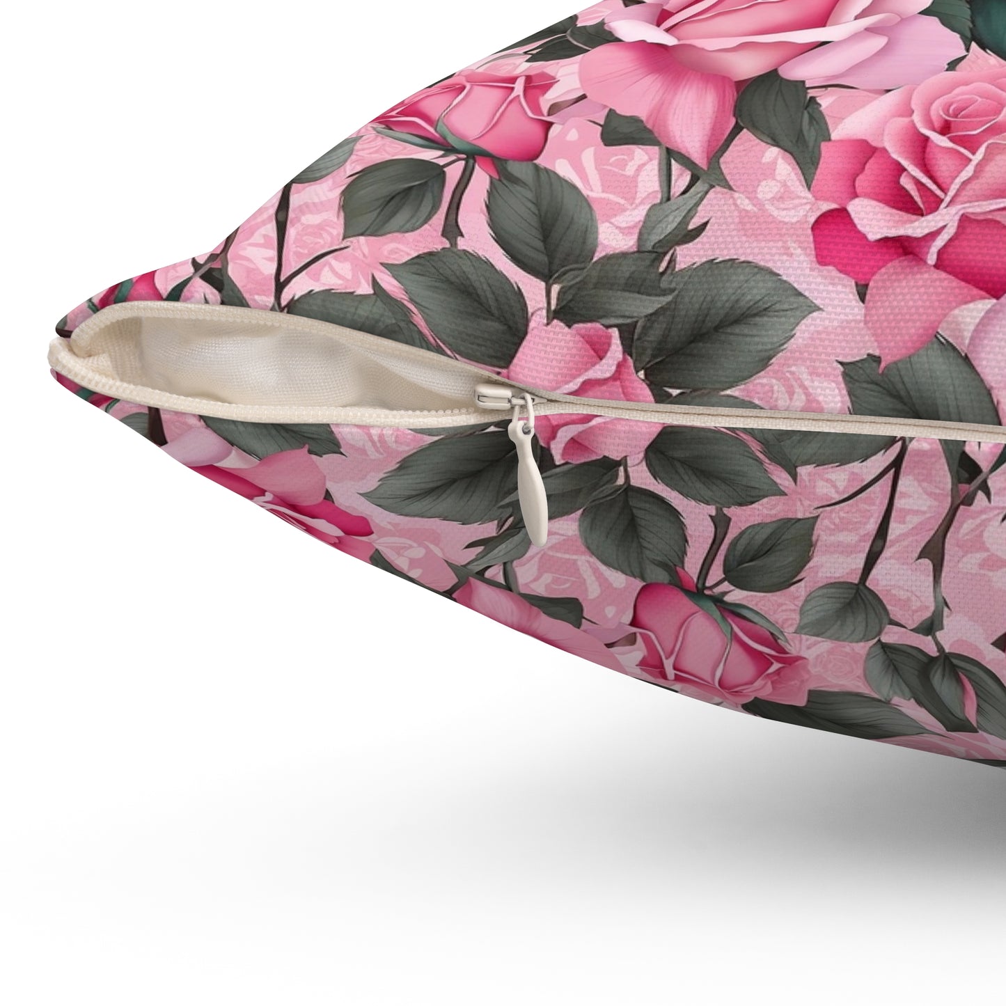 Floral Decorative Pillow, Cozy Home Accent, Pink Rose Cushion, Gift for Her, Living Room Decor, Spring Home Decor