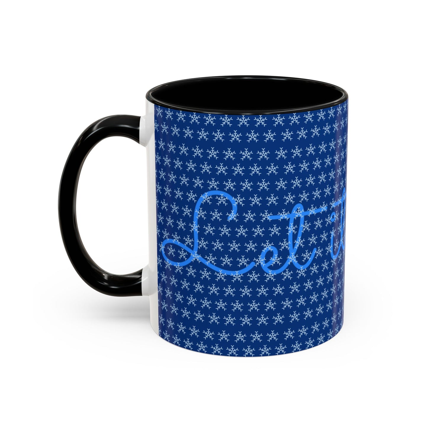 Snowy Night Accent Coffee Mug - Cozy Winter Drinkware, Seasonal Gifts, Holiday Décor, Comfortable Sipping, Blue Design