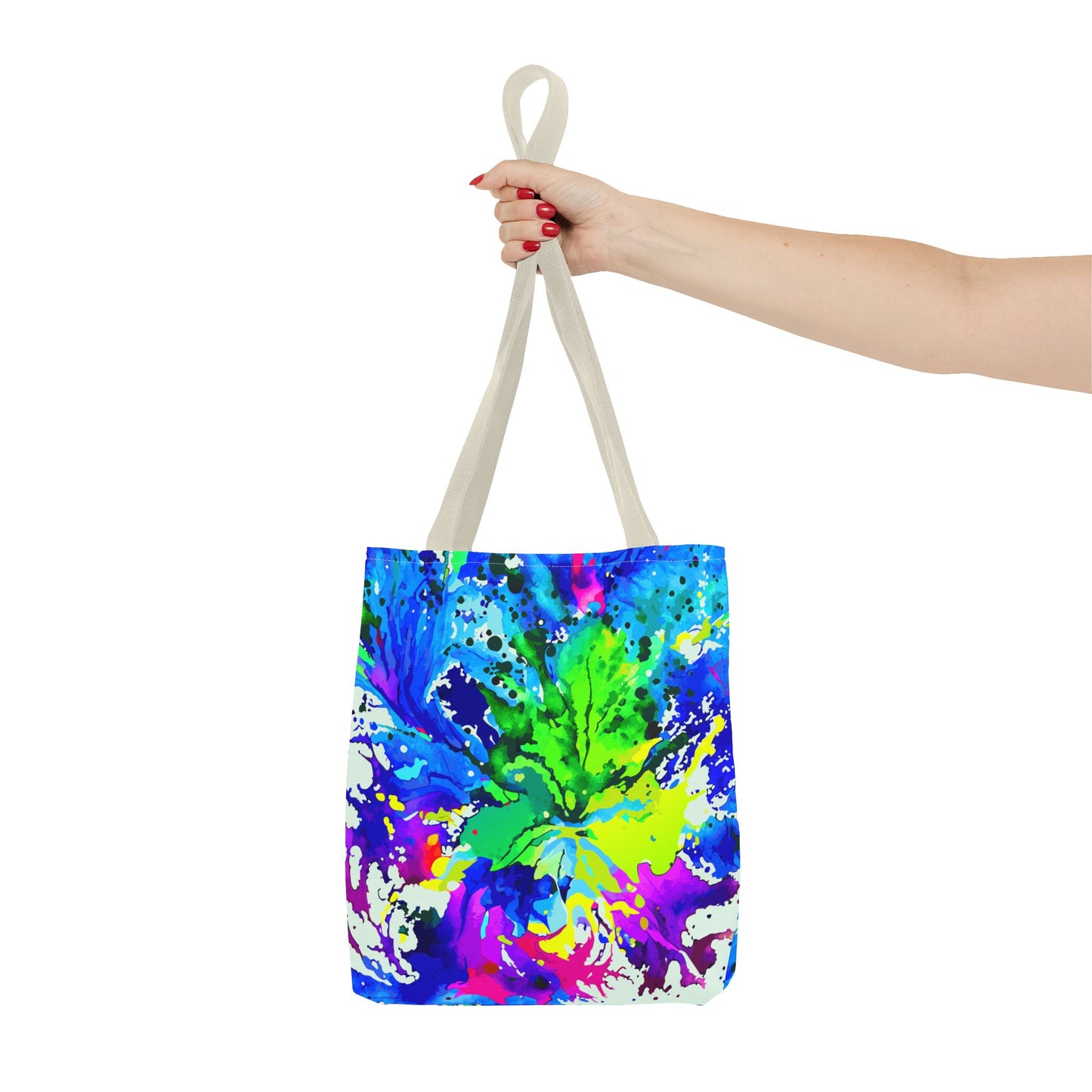 Vibrant Abstract Tote Bag Colorful Shopping Bag, Beach Tote