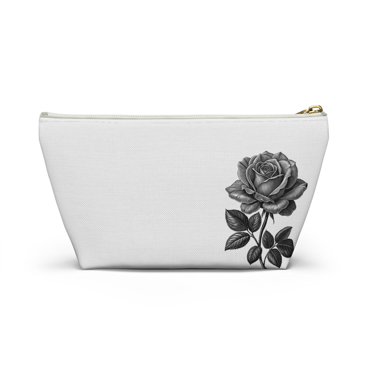 Black Rose Accessory Pouch | Makeup Bag | Travel Organizer | Gift for Her | Floral Design | Elegant Storage