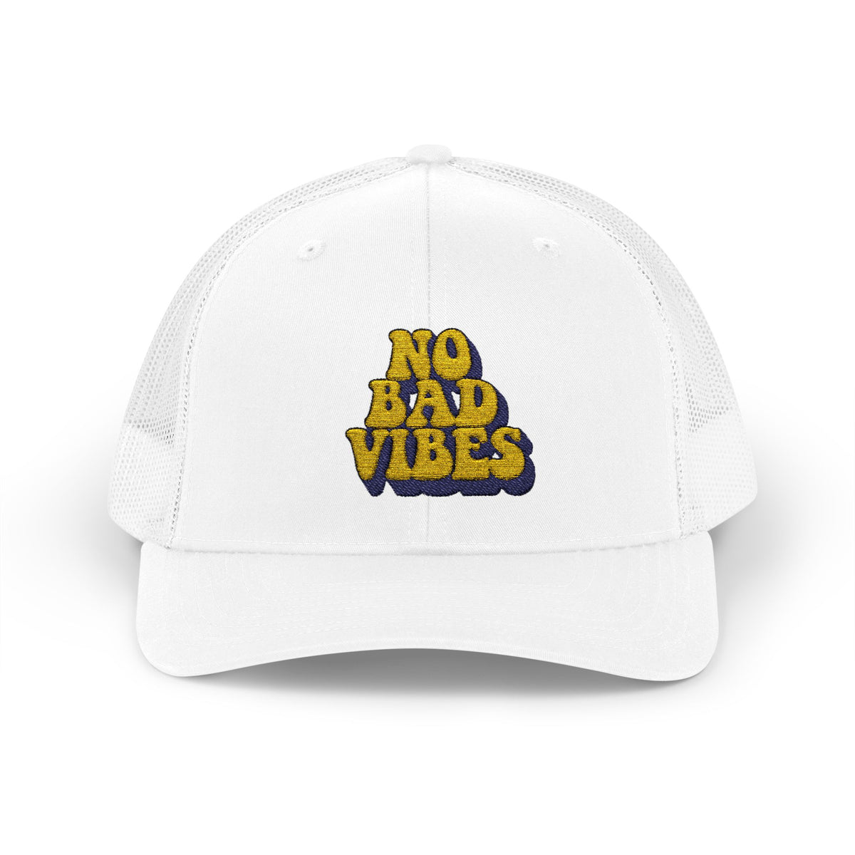No Bad Vibes Snapback Trucker Cap | Casual Summer Hat, Gift for Her, Trendy Accessory, Outdoor Fun, Festival Wear