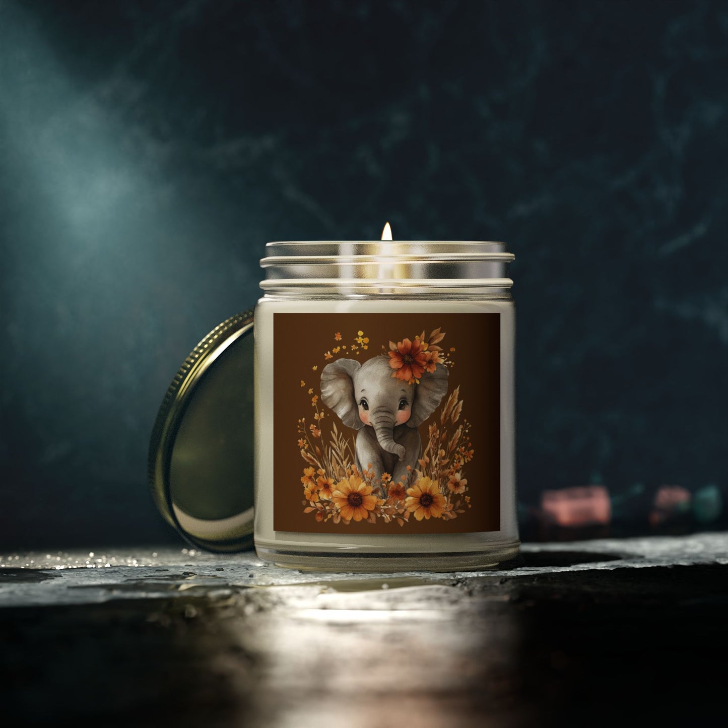 Whimsical Elephant Scented Candle - Coconut Apricot Wax for Home Decor, Gifts, Relaxation, Baby Showers, Birthday Celebrations