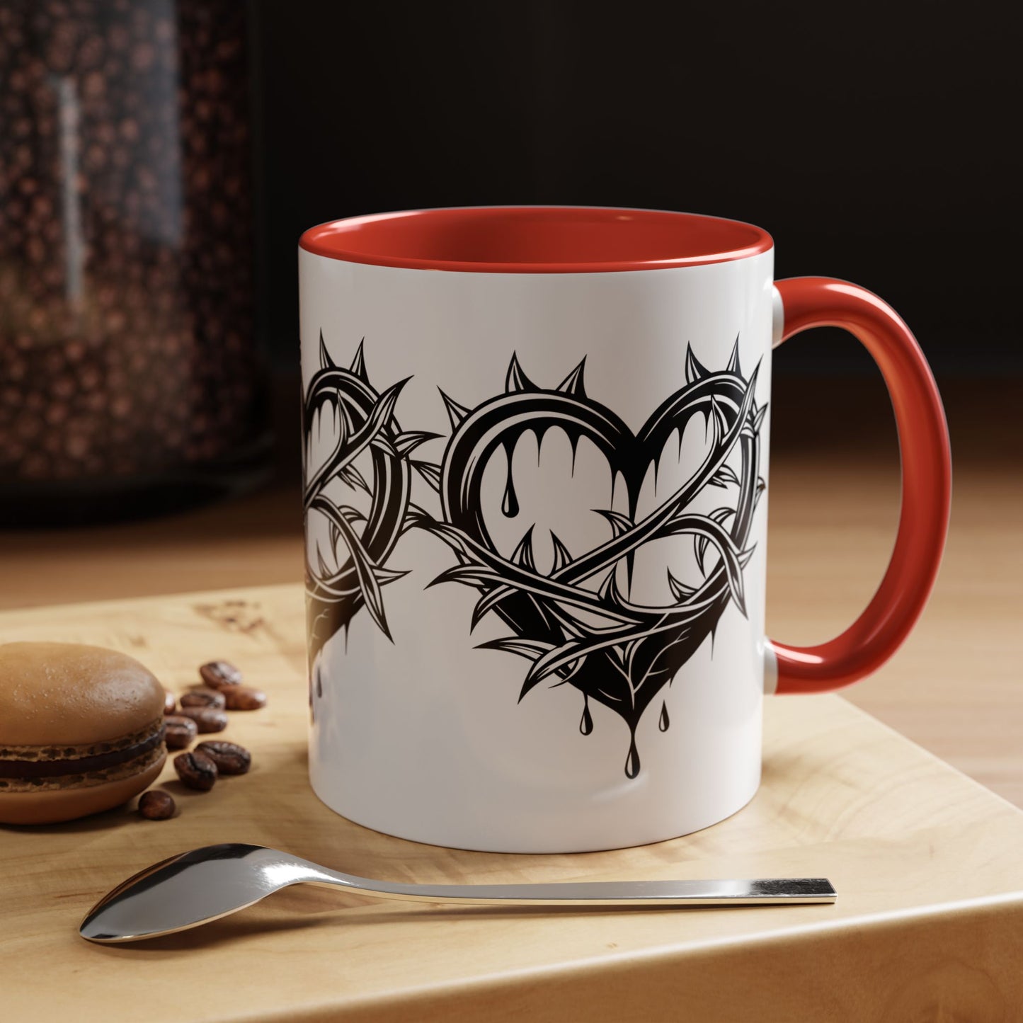 Gothic Heart Mug, Unique Art Coffee Cup for Gifting, Gothic Home Decor, Perfect for Friends, Gothic Style Drinkware