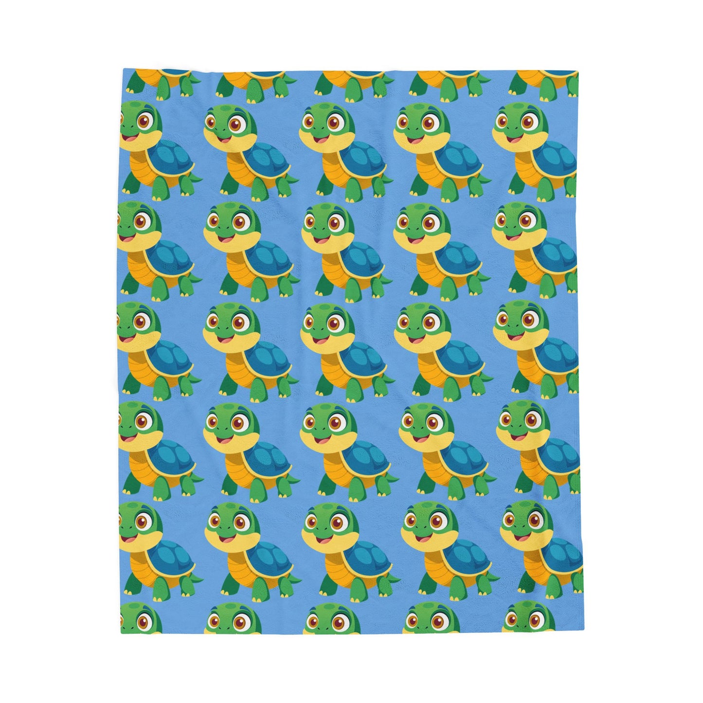 Cute Turtle Velveteen Plush Blanket, Cozy Kid's Blanket, Nursery Decor, Baby