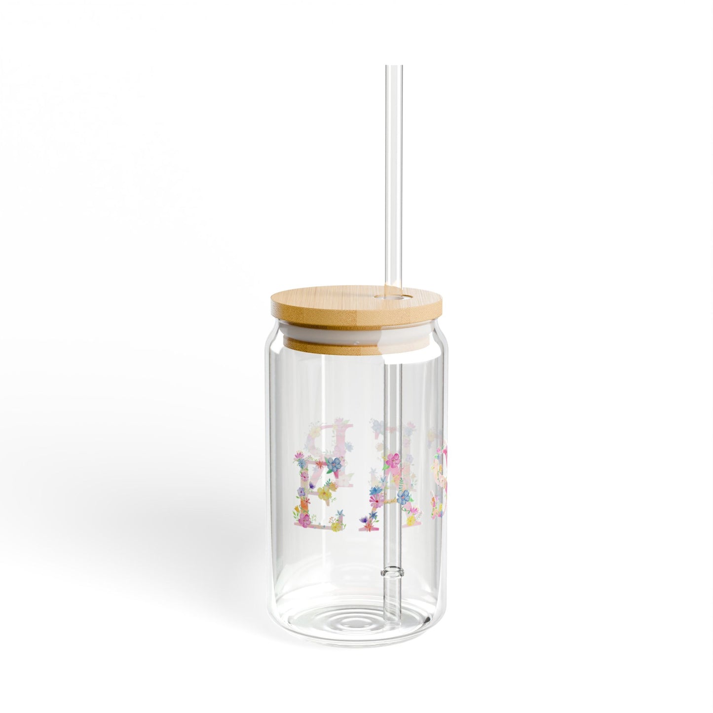 Easter Floral Sipper Glass, 16oz