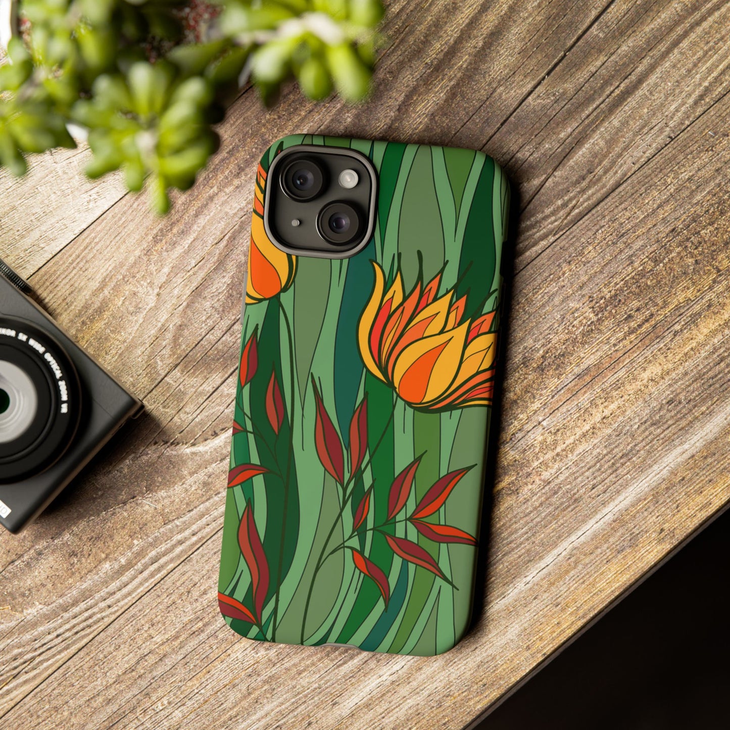 Vibrant Floral Phone Case, Nature-Inspired Tough Case, Eco-Friendly Cover, Unique Gift for Nature Lovers, Spring Decor