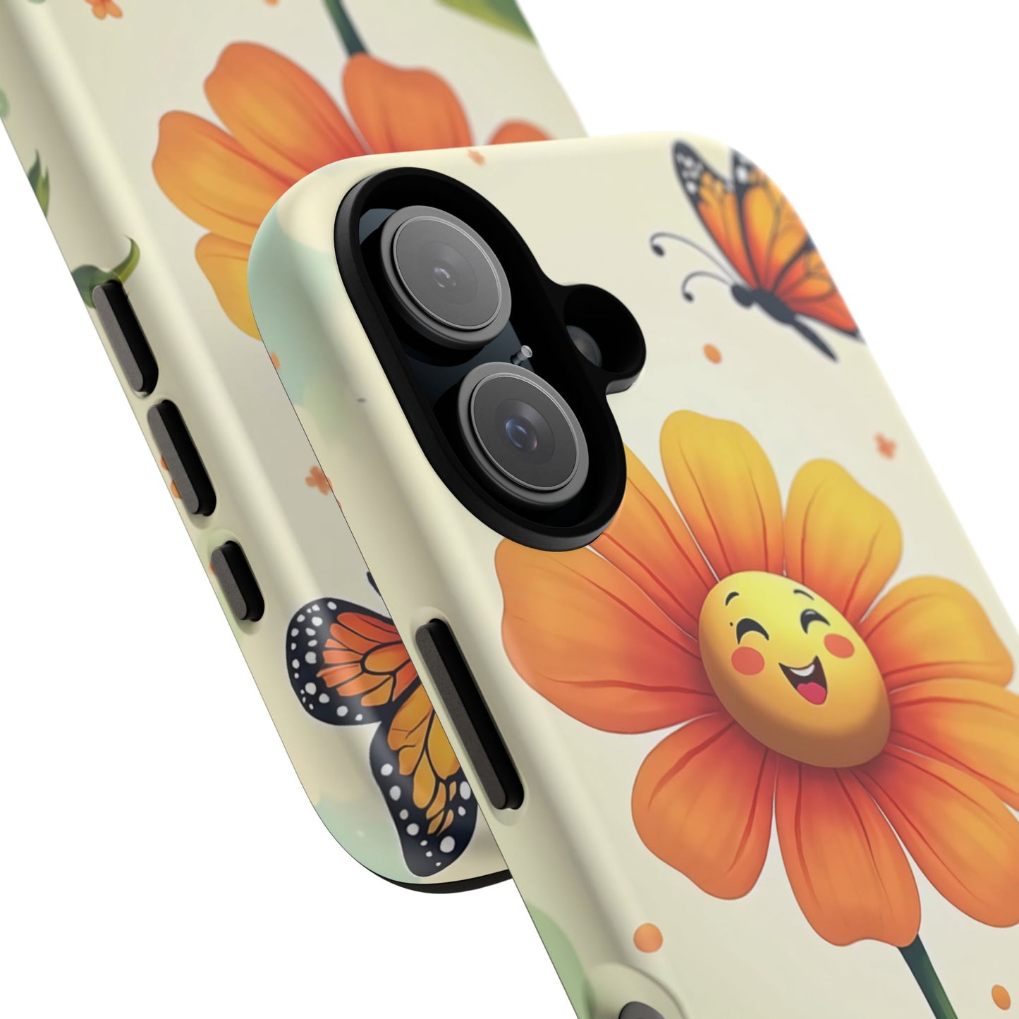 Floral Phone Case with Butterfly Design, Cute Flower Phone Cover for Nature Lovers, Eco-Friendly Gift, Spring Vibes, Birthday Present