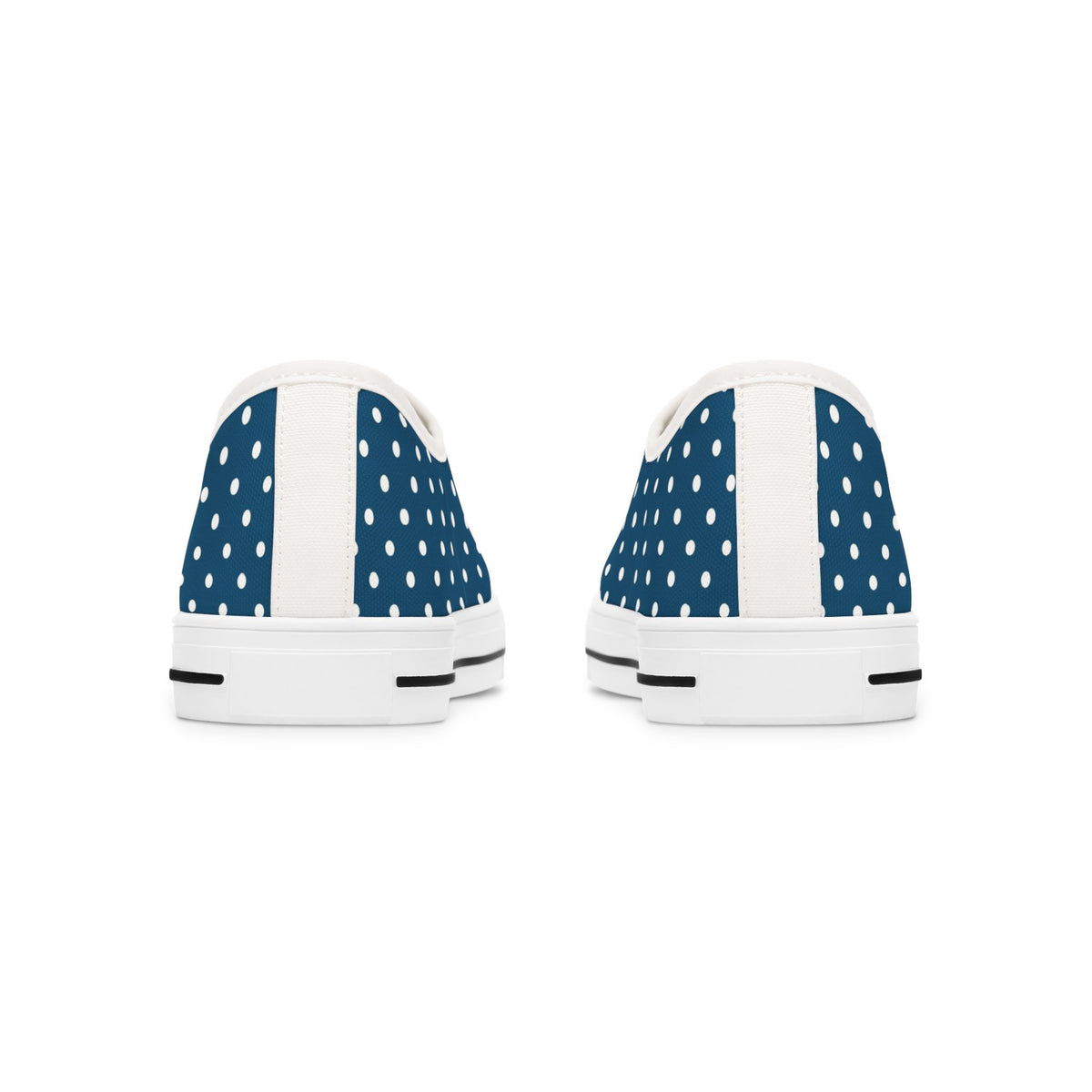 Polka Dot Low Top Sneakers — Navy White Retro Casual Shoes