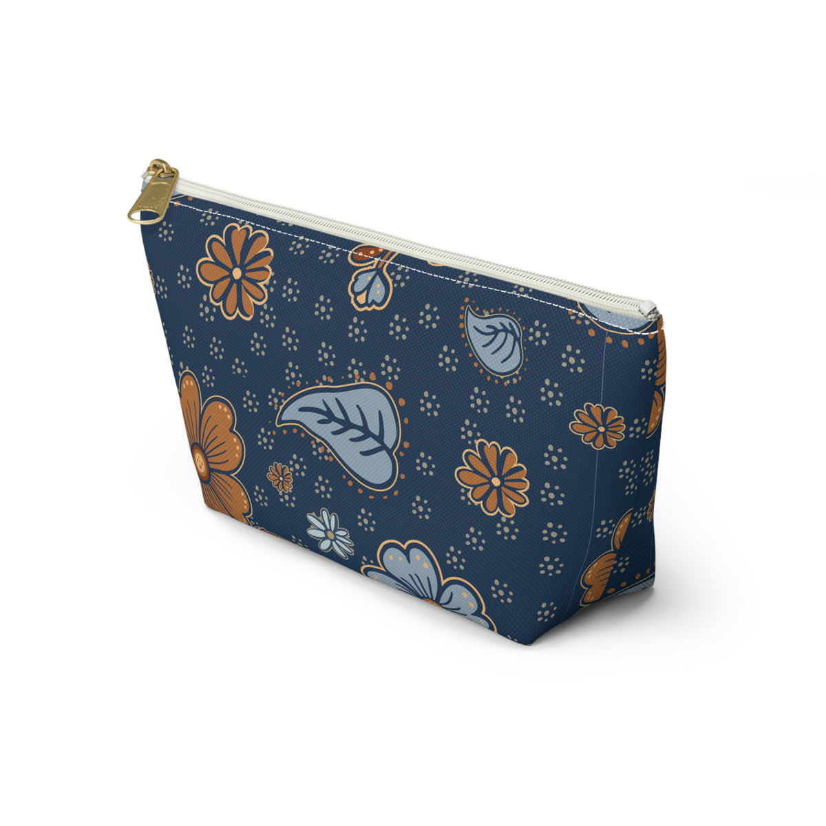 Floral Accessory Pouch, Makeup Bag, Travel Organizer, Gift for Her, Floral Print, T-bottom Pouch, Cosmetics Case