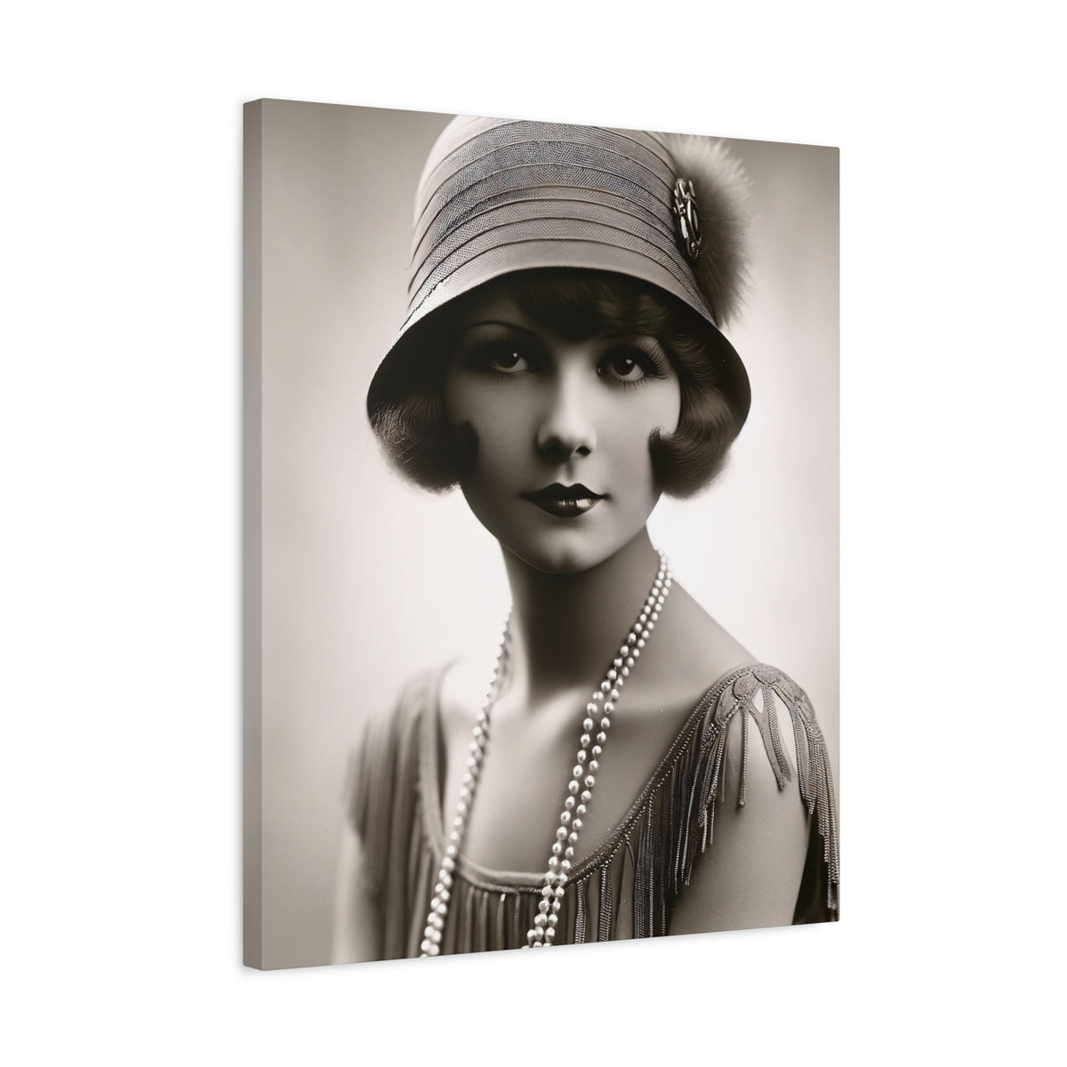 Vintage 1920s Flapper Portrait Canvas