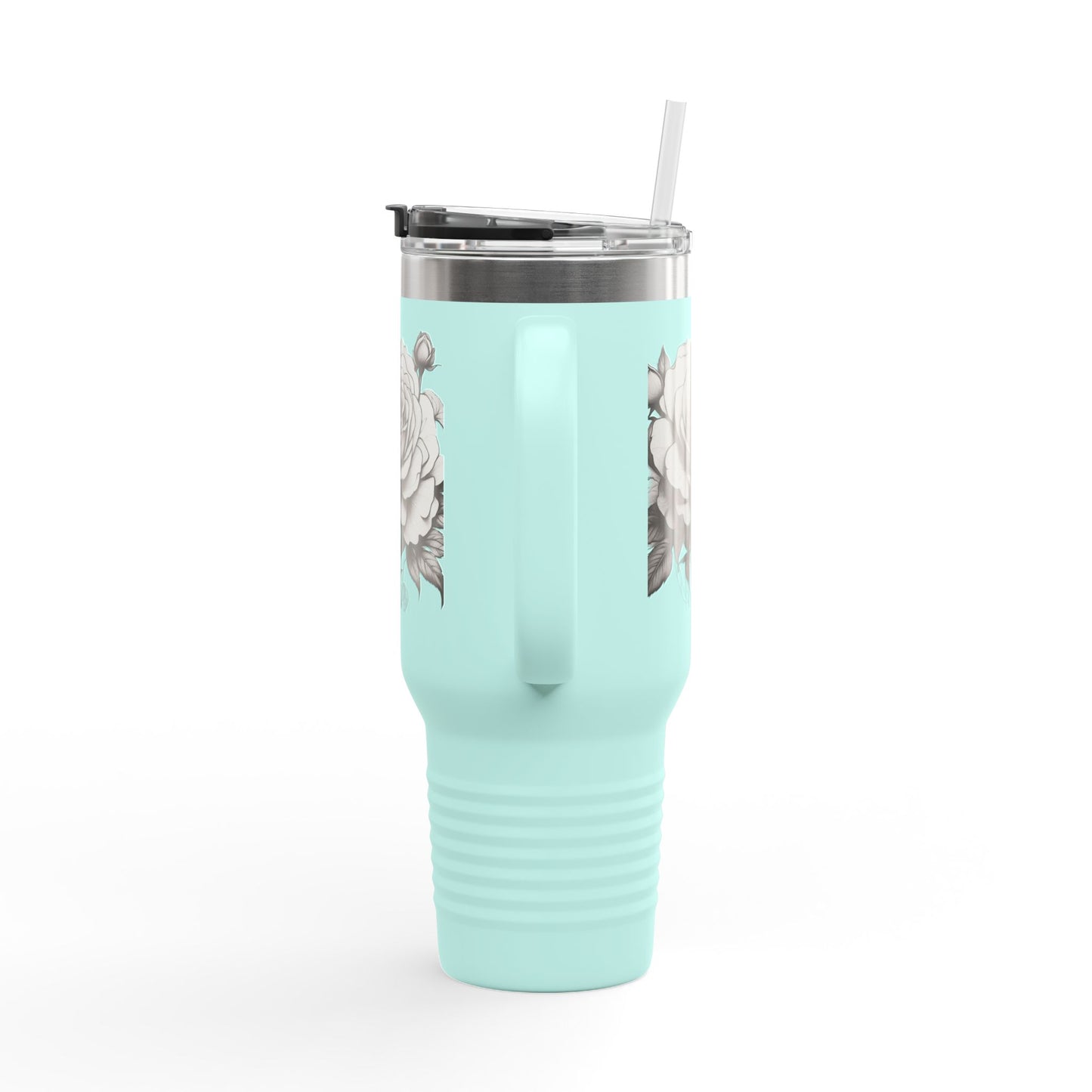 Stylish Insulated Travel Mug with Floral Design, 40oz Coffee Cup, Perfect for Road Trips, Gifts for Her, Eco-Friendly Drinkware