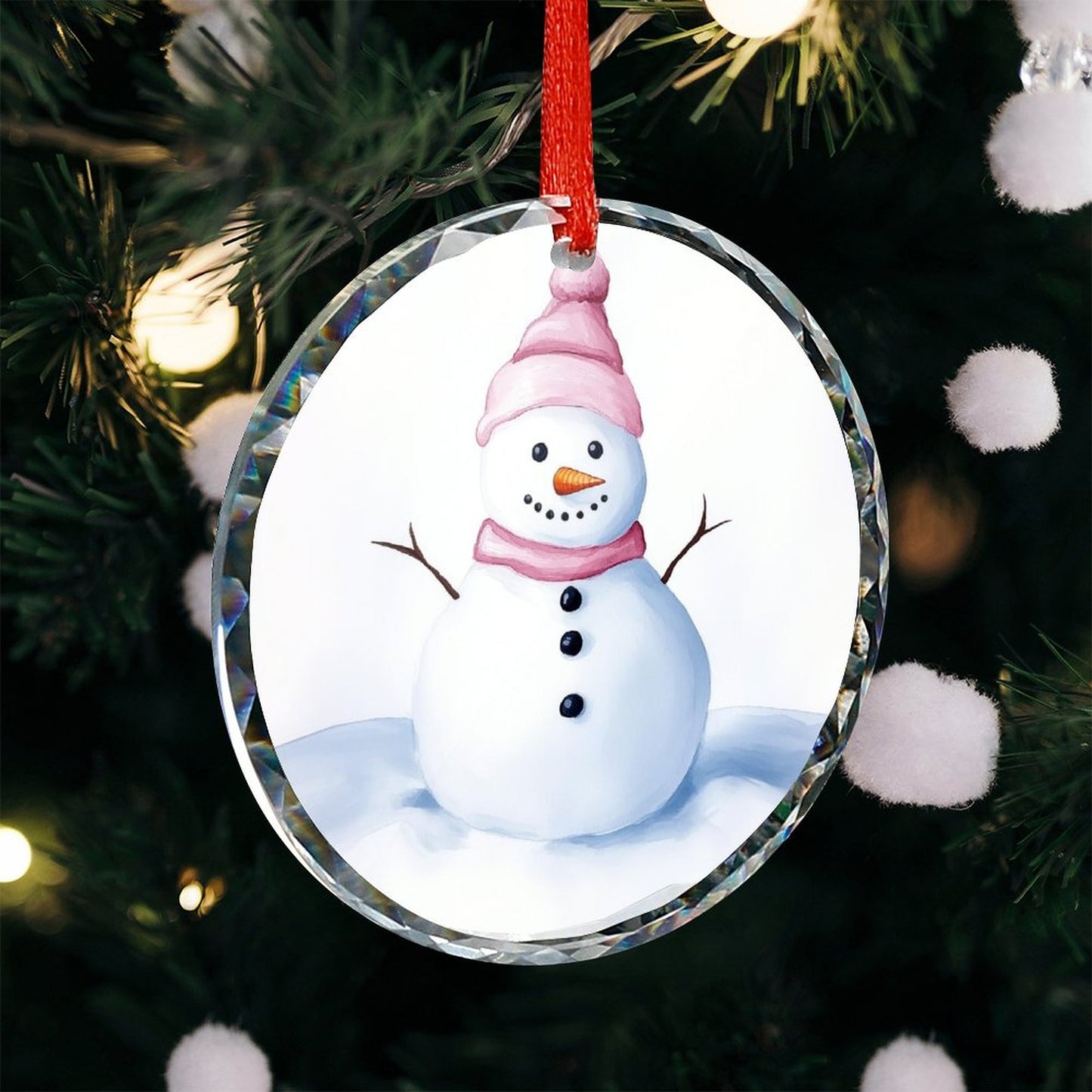 Glass Circular Ornament Pendant