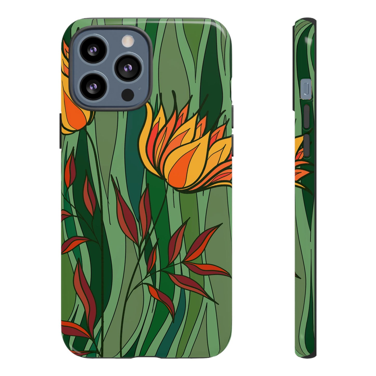 Vibrant Floral Phone Case, Nature-Inspired Tough Case, Eco-Friendly Cover, Unique Gift for Nature Lovers, Spring Decor