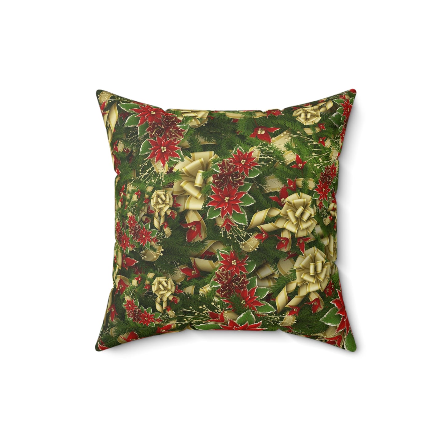 Festive Floral Throw Pillow | Christmas Decor, Holiday Cushion, Gift for Home, Seasonal Accent Pillow, Cozy Living Room
