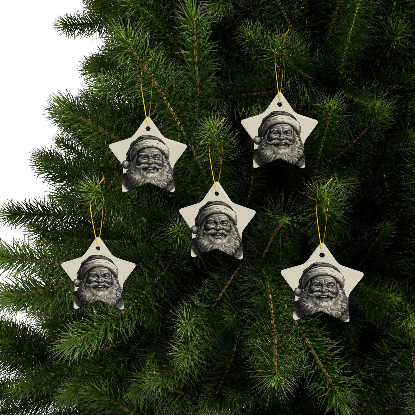 Festive Ceramic Ornaments, 2-Sided Print for Christmas Decor, Personalized Holiday Gifts, Winter Decorations, Santa Claus Ornaments