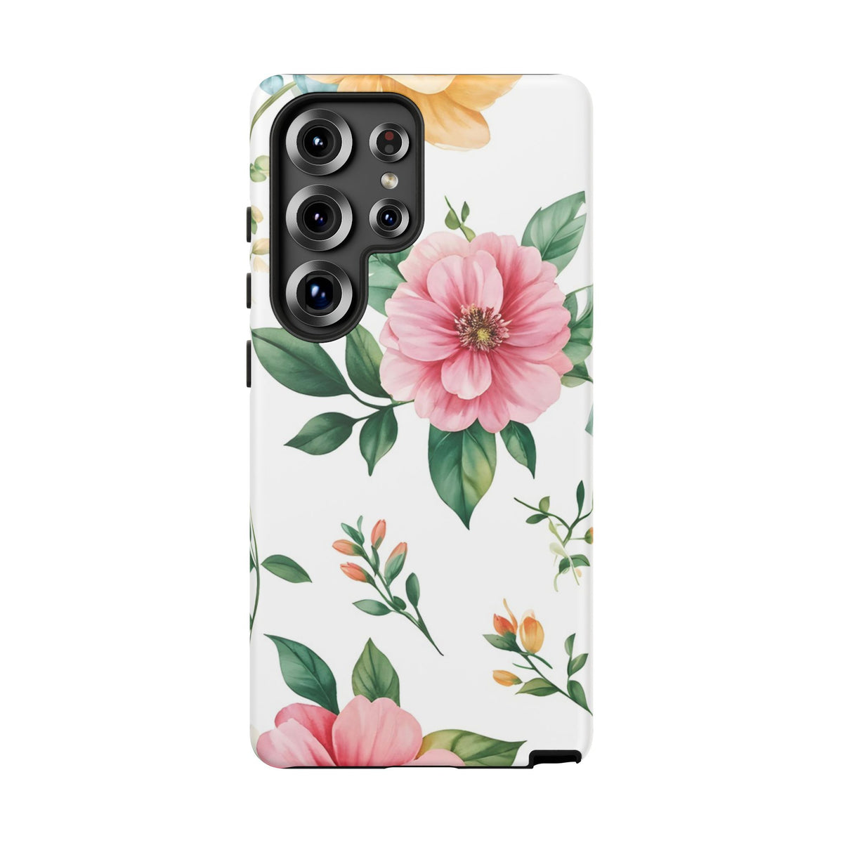 Floral Tough Phone Case — Pink Peony Protective Phone Cover