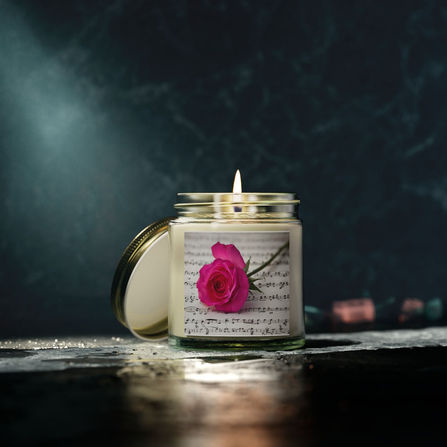 Romantic Floral Scented Candle - Coconut Apricot Wax, Rose Design, Home Decor Gift, Aromatherapy Candle, Unique Centerpiece