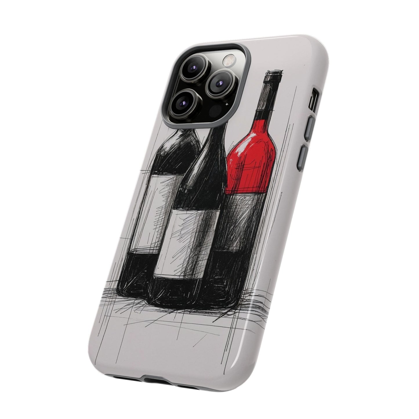 Wine Lover's Phone Case, Tough Phone Cover, Artistic Wine Design, Gift for Wine Enthusiasts, Customizable Case, Unique Wine Art