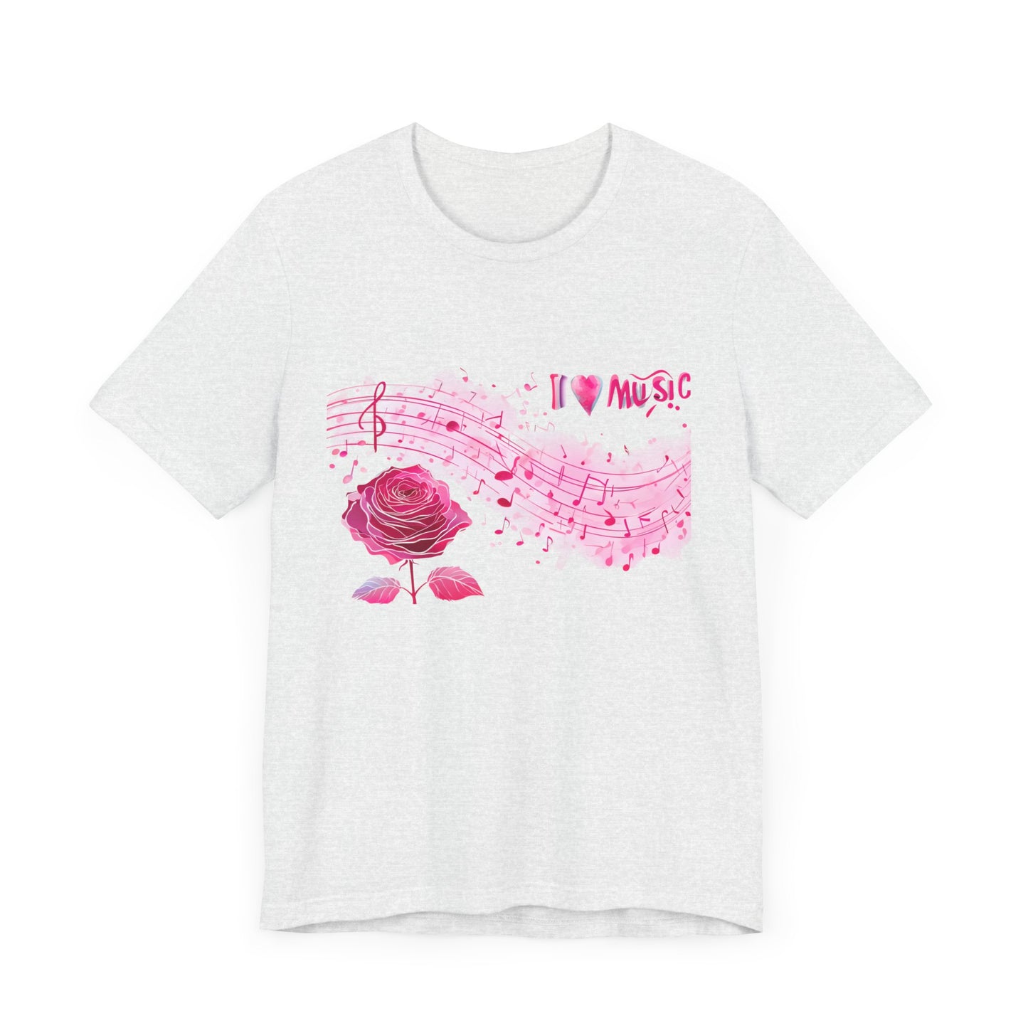 I Love Music Tee, Music Lover Shirt, Floral Music Notes Top