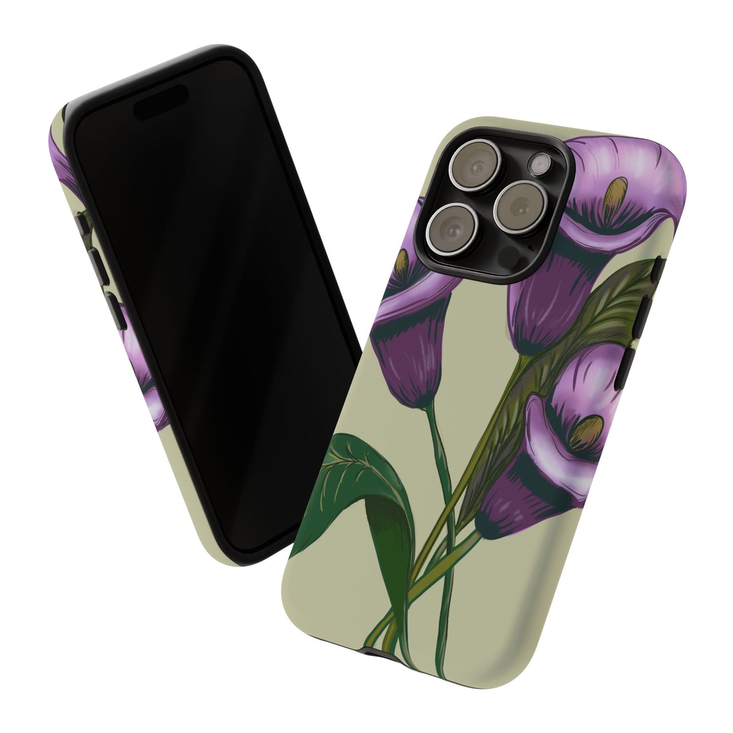 Floral Phone Case - Tough Cases, Purple Flower Design, Cell Phone Accessories, Gift for Her, Nature Lover Essentials