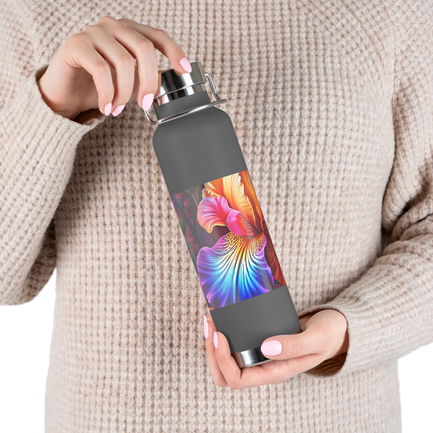 Astrological Copper Insulated Bottle, Cosmic Travel Mug, Horoscope Water Bottle, Starry Flask, Unique Gift for Astrology Lovers