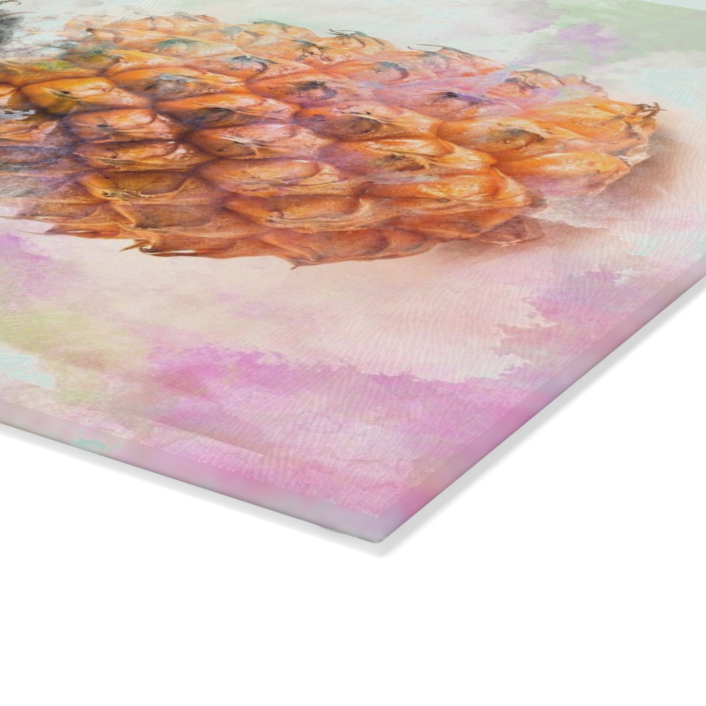 Pineapple Art Glass Cutting Board, Kitchen Decor, Tropical Gift, Summer Party Accessory, Wedding Gift, Unique Culinary Art