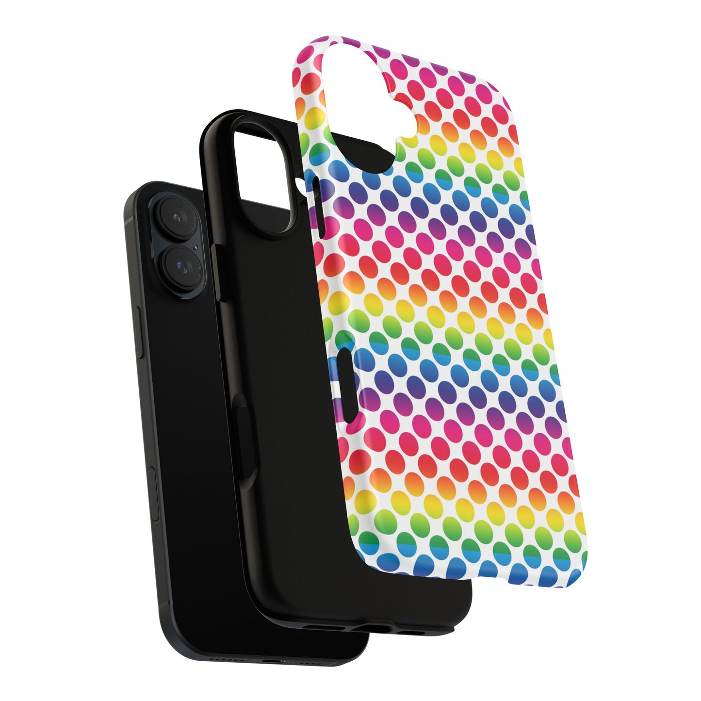 Rainbow Dot Phone Case, Colorful Phone Cover, Fun Phone Accessory, Gift for Friends, Trendy Mobile Case