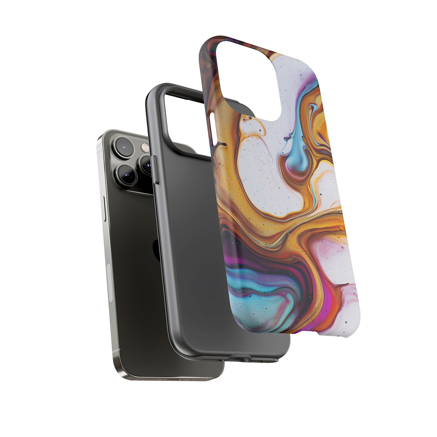 Artistic Phone Case, Tough Cases with Colorful Marble Design