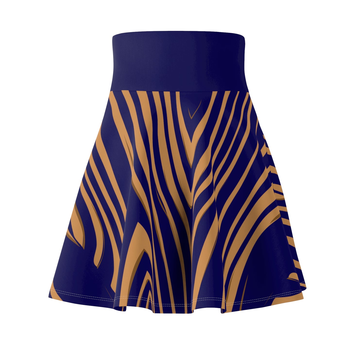Navy Stripe Women's Skater Skirt, Fun Casual Skirt, Summer Dress, Party Outfit, Stylish Skater Dress, Vacation Wear