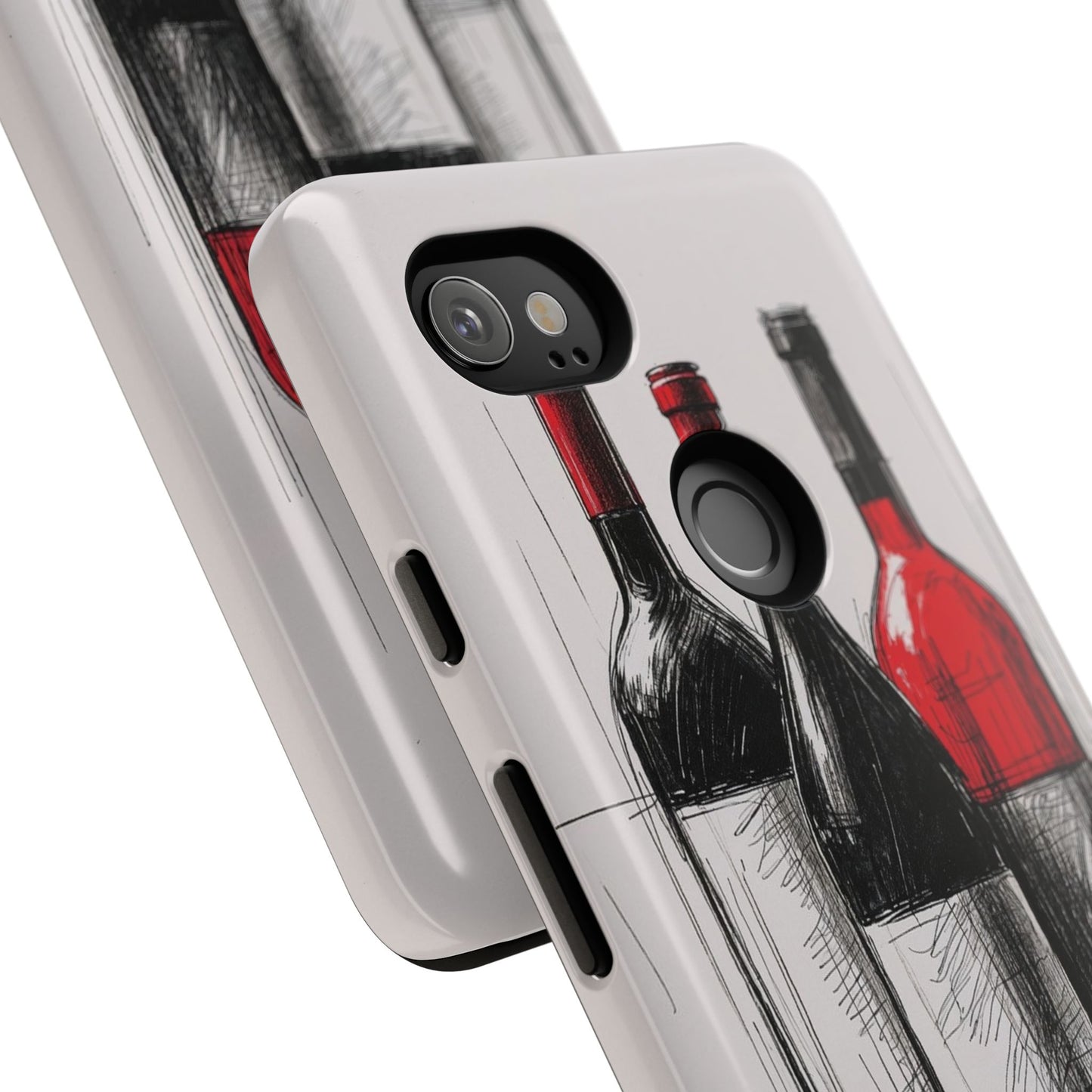 Wine Lover's Phone Case, Tough Phone Cover, Artistic Wine Design, Gift for Wine Enthusiasts, Customizable Case, Unique Wine Art