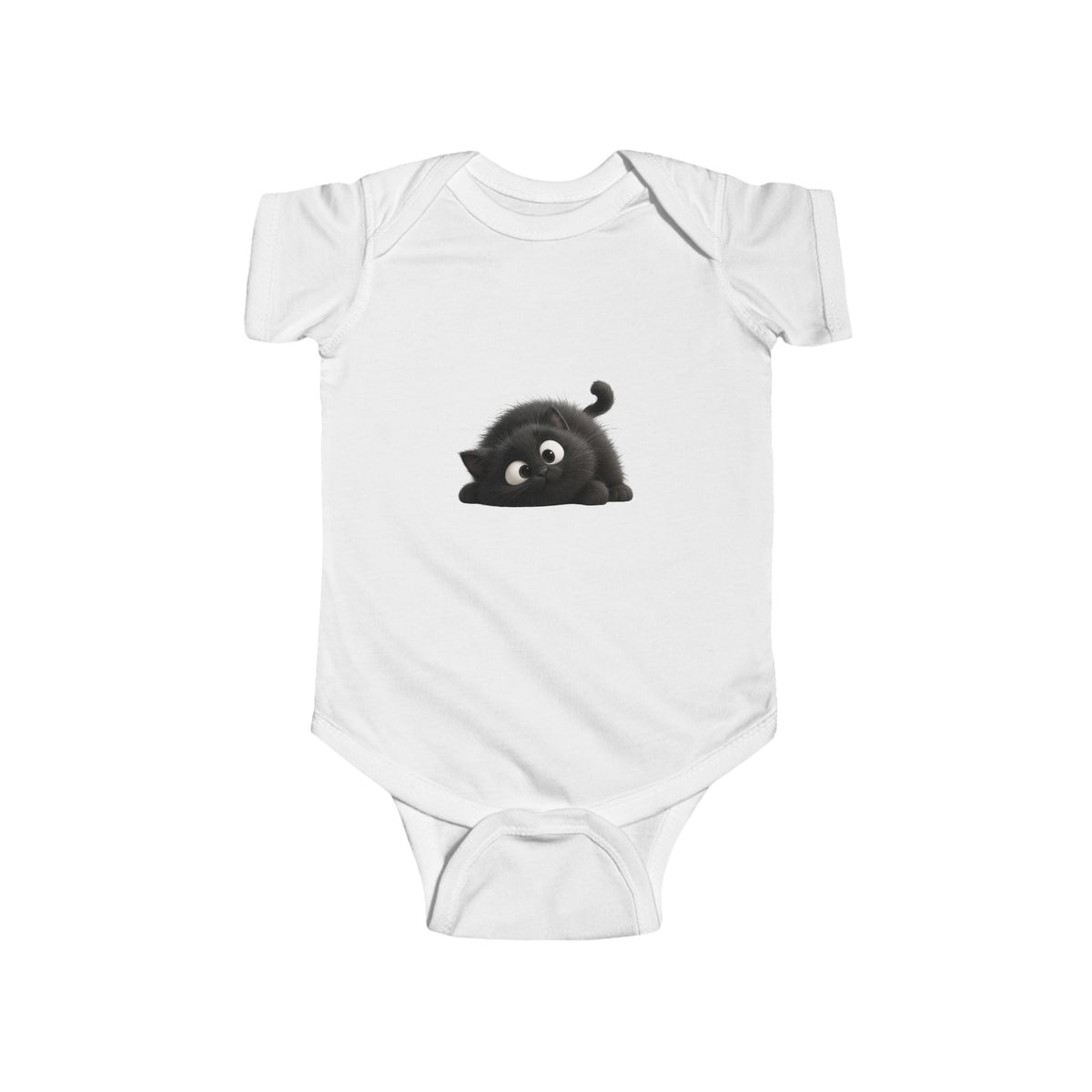 Cute Black Kitten Infant Bodysuit — Playful Baby Onesie