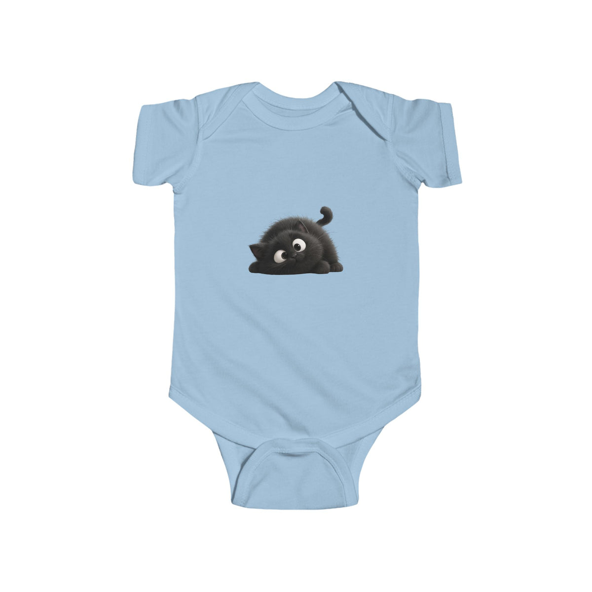 Cute Black Kitten Infant Bodysuit — Playful Baby Onesie