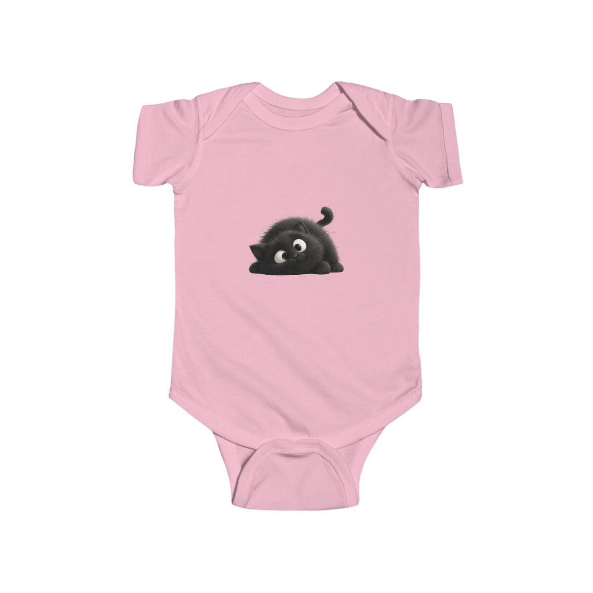 Cute Black Kitten Infant Bodysuit — Playful Baby Onesie