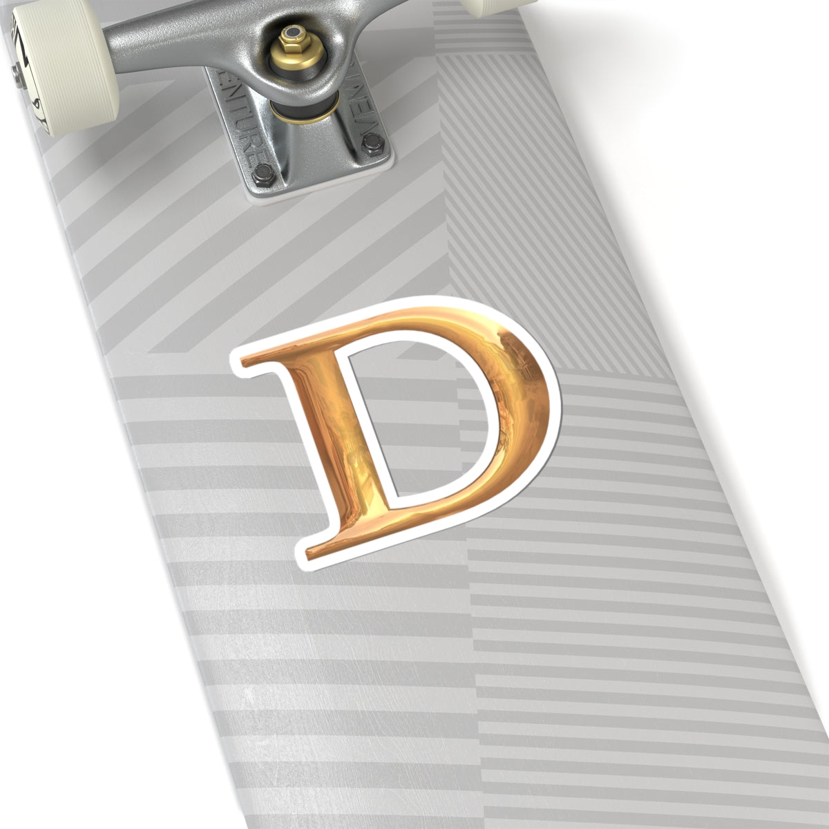 Stylish Gold Letter 'D' Kiss-Cut Sticker, Personalized Decal, Laptop Sticker, Custom Monogram, Perfect for Gifts