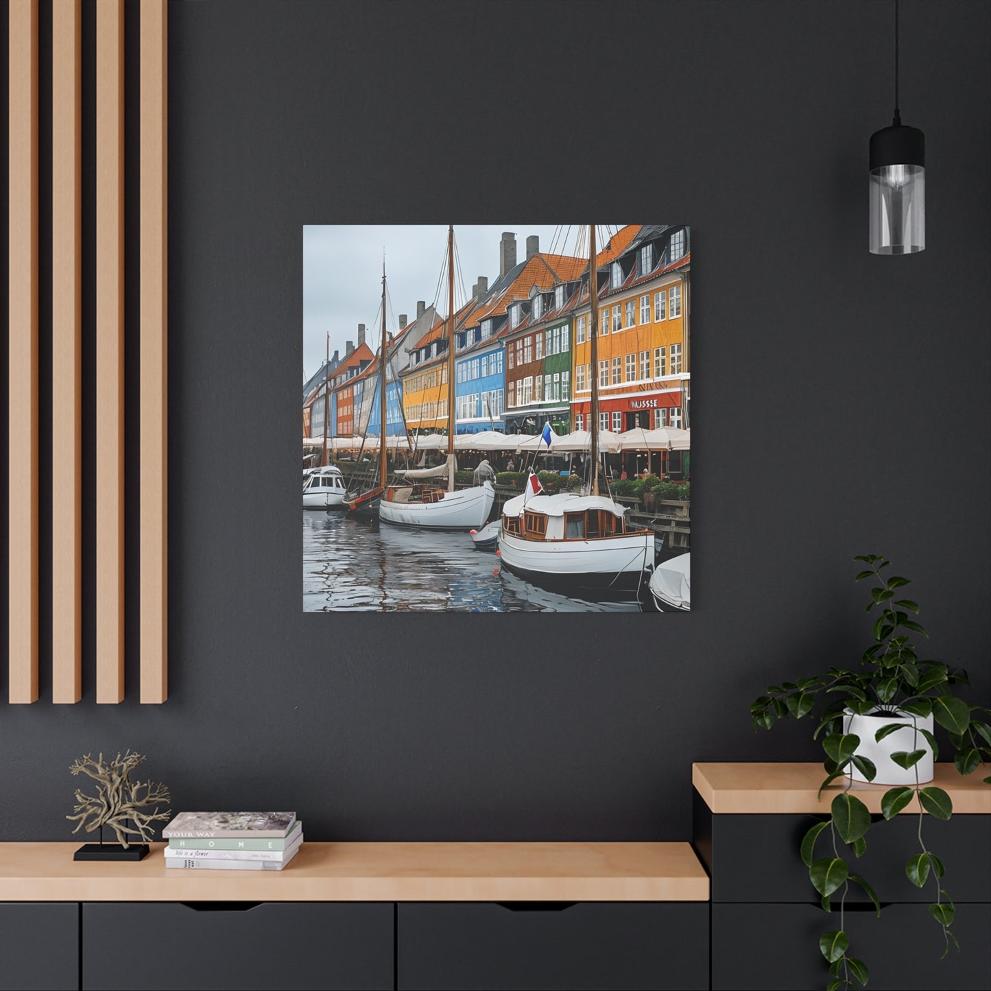 Coastal Canvas Print, Vibrant Harbor Art, Nautical Home Decor, Gift for Sailors, Maritime Wall Art