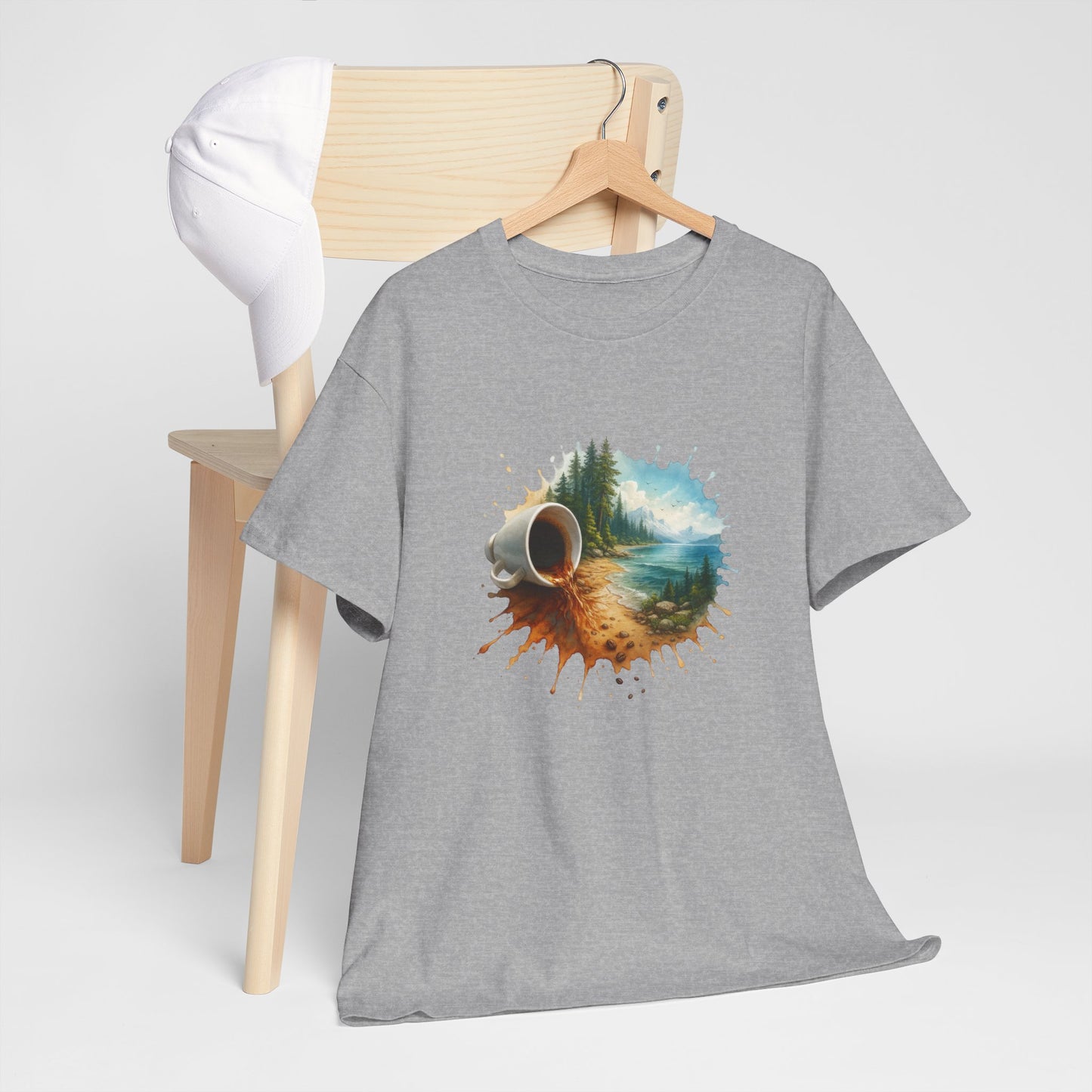 Nature-Inspired Unisex Heavy Cotton Tee, Casual Outfit, Gift for Nature Lovers, Camping Apparel, Outdoor Adventure Shirt