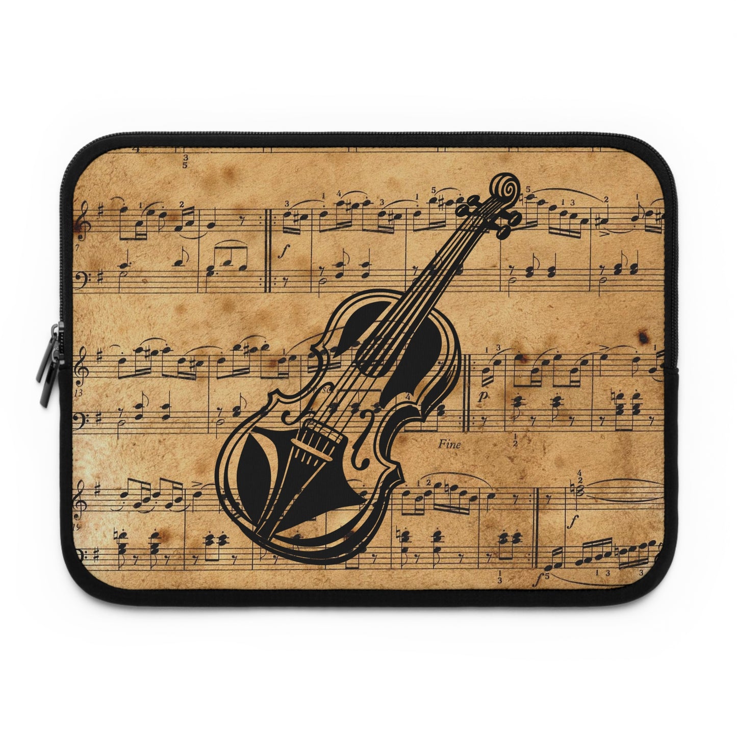 Vintage Music Laptop Sleeve with Violin Design, Music Lover Gift, Geeky Accessory, Musician Laptop Case, Unique Tech Sleeve