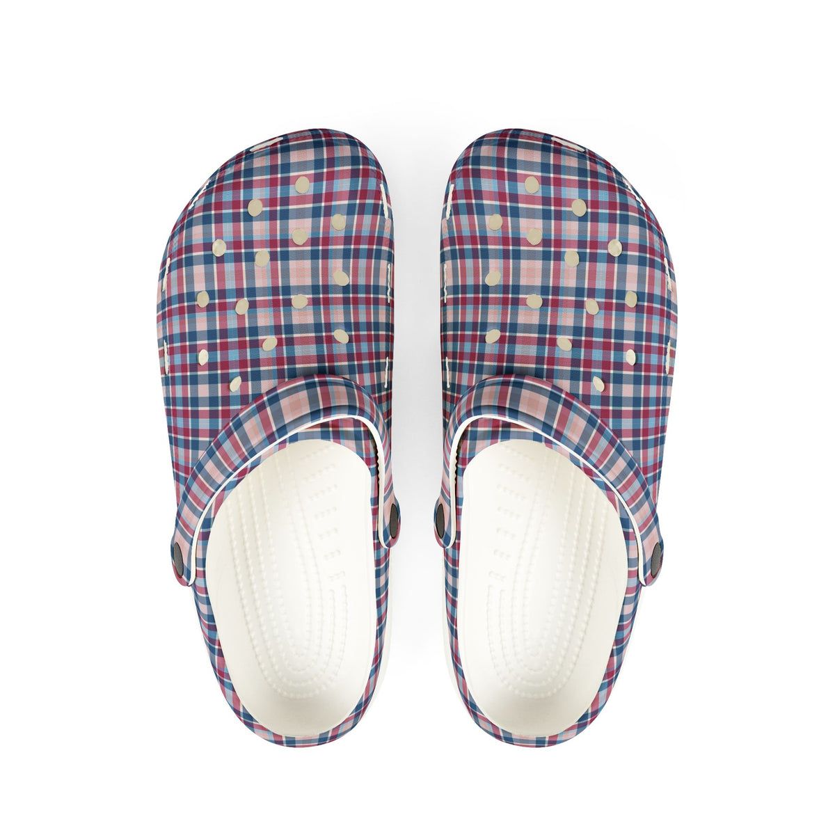 Plaid EVA Foam Clogs — Lightweight Comfortable Garden & Casual Shoes