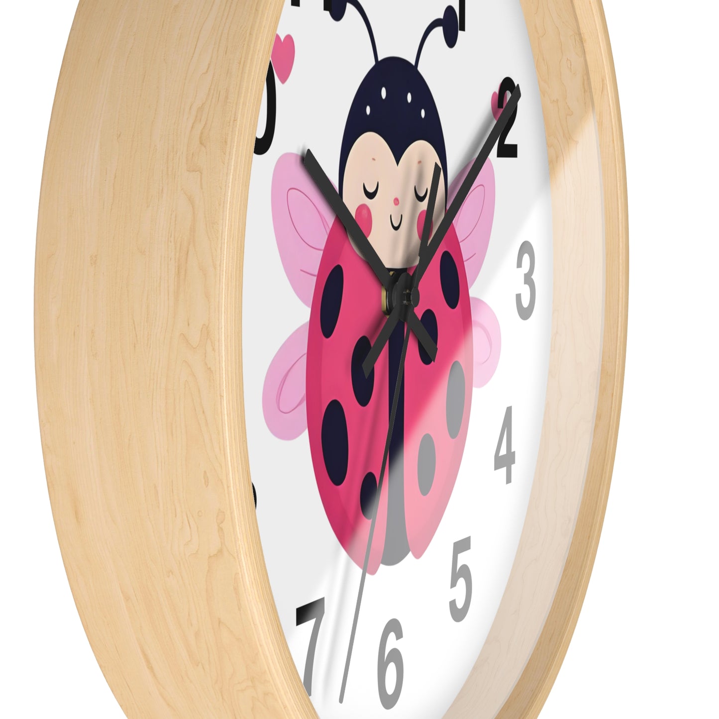Cute Ladybug Wall Clock, Children's Room Decor, Playroom Wall Art, Birthday Gift, Nursery Timepiece