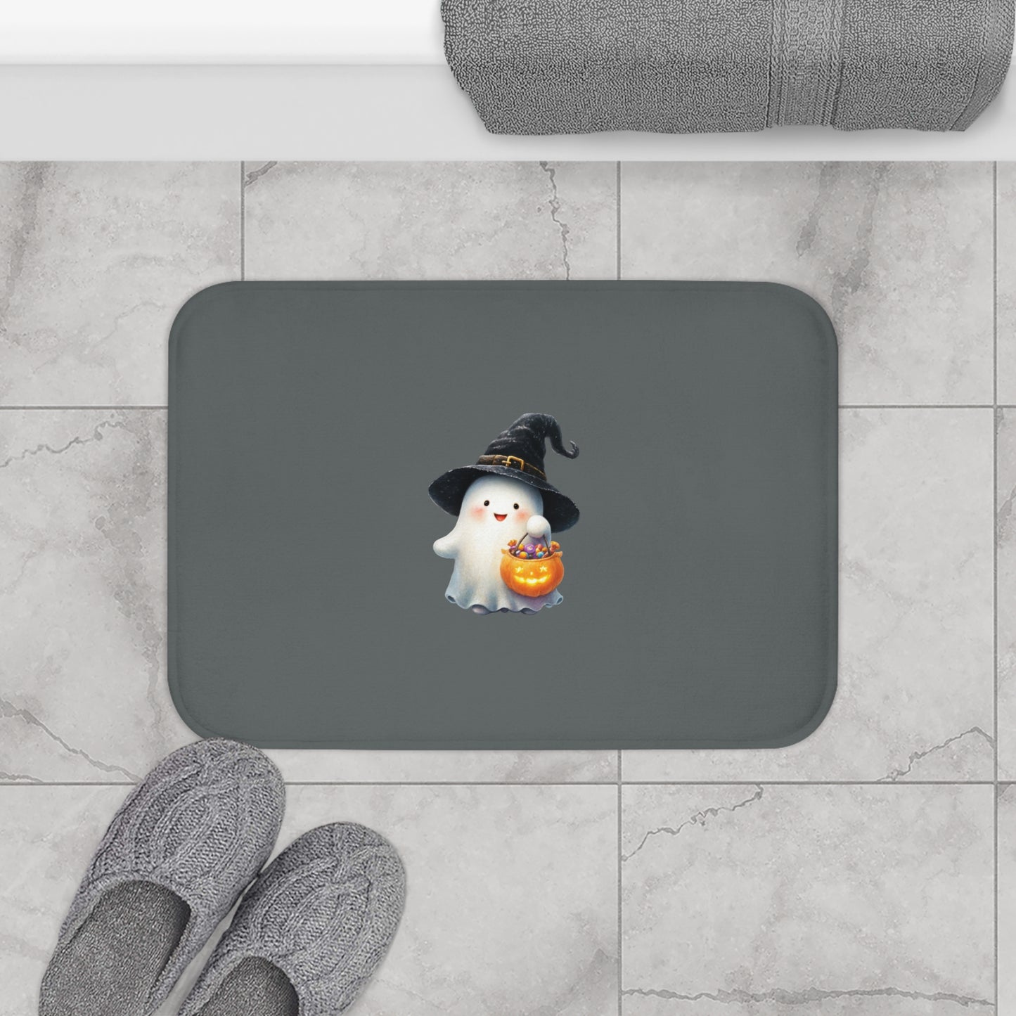 Halloween Ghost Bath Mat, Cute Bathroom Decor, Spooky Home Accents, Perfect for Halloween Parties, Ghost Lover Gift