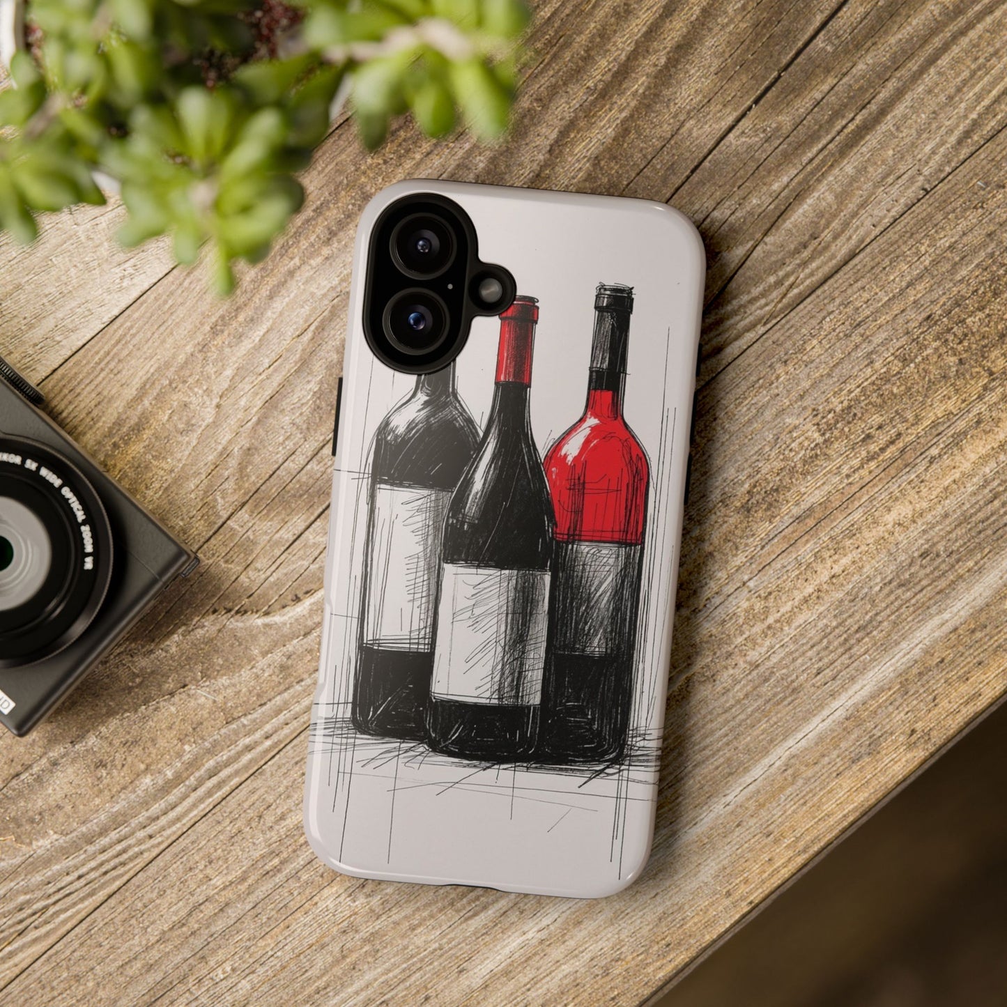 Wine Lover's Phone Case, Tough Phone Cover, Artistic Wine Design, Gift for Wine Enthusiasts, Customizable Case, Unique Wine Art