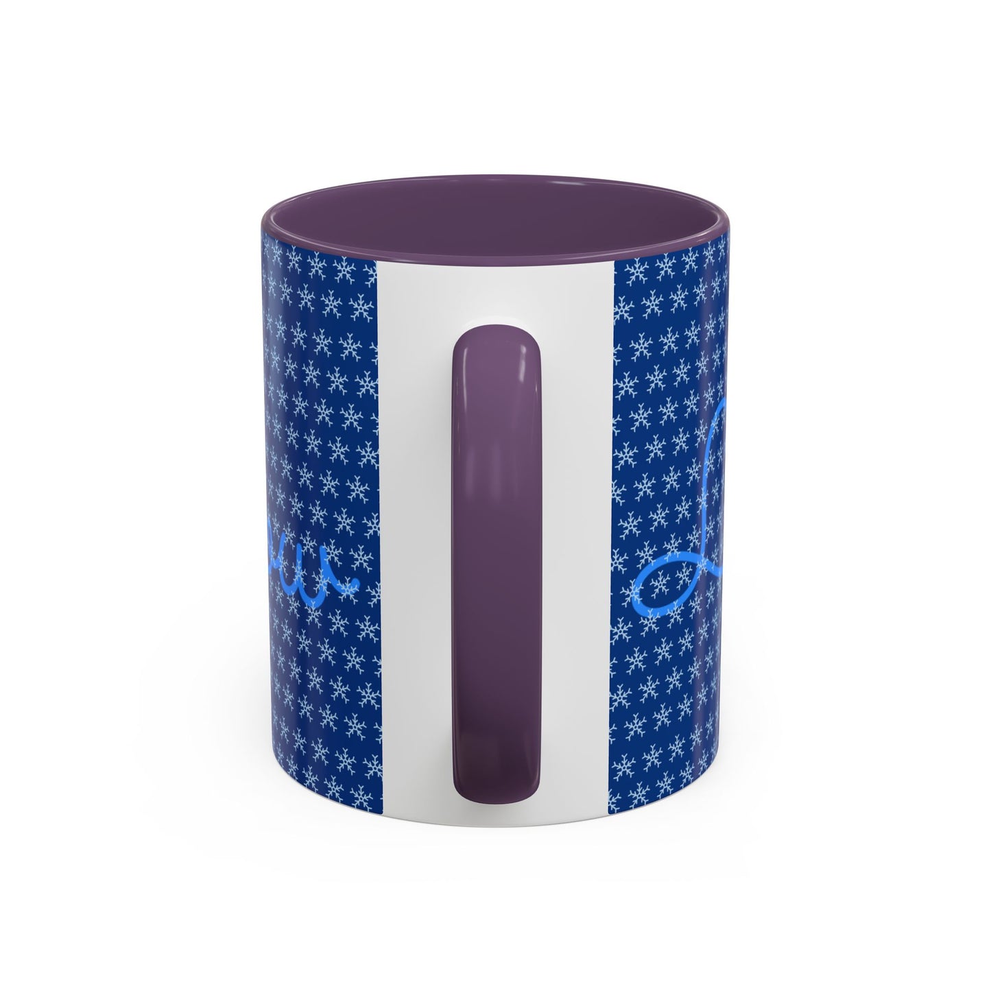 Snowy Night Accent Coffee Mug - Cozy Winter Drinkware, Seasonal Gifts, Holiday Décor, Comfortable Sipping, Blue Design