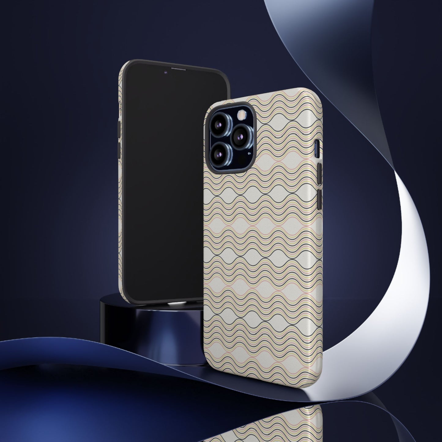 Stylish Phone Case for Tough Protection, Wavy Design, Chic Accessory, Gift for Her, Trendy Tech, Holiday Gift Idea