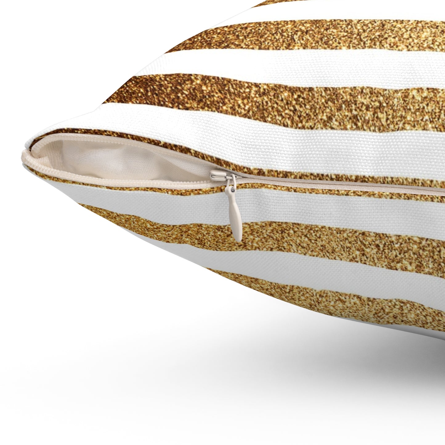 Golden Stripes Decorative Pillow, Modern Home Decor, Cozy Living Room Cushion, Throw Pillow for Bed, Gift for Housewarming