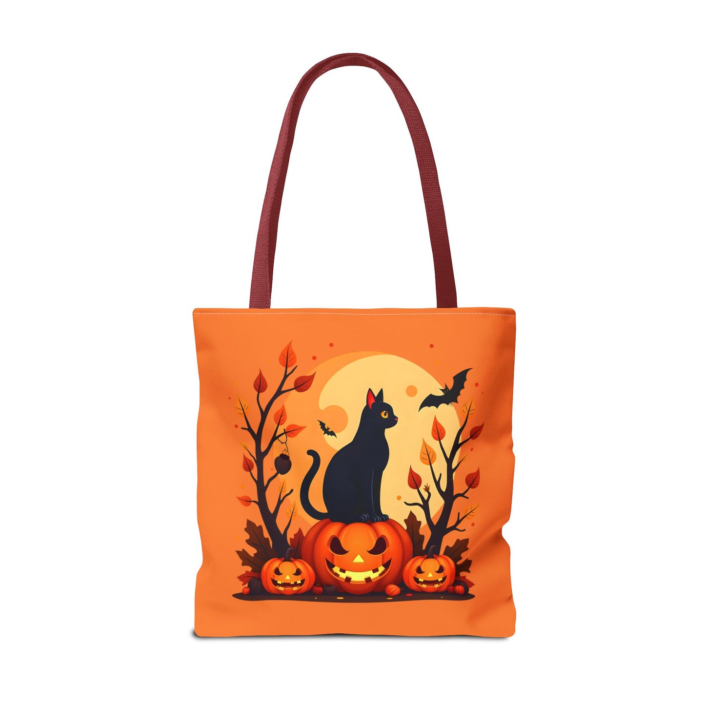 Halloween Cat Tote Bag | Spooky Halloween Accessory, Trick or Treat, Gift for Cat Lovers, Fall Fashion Must-Have, Pumpkin Decor
