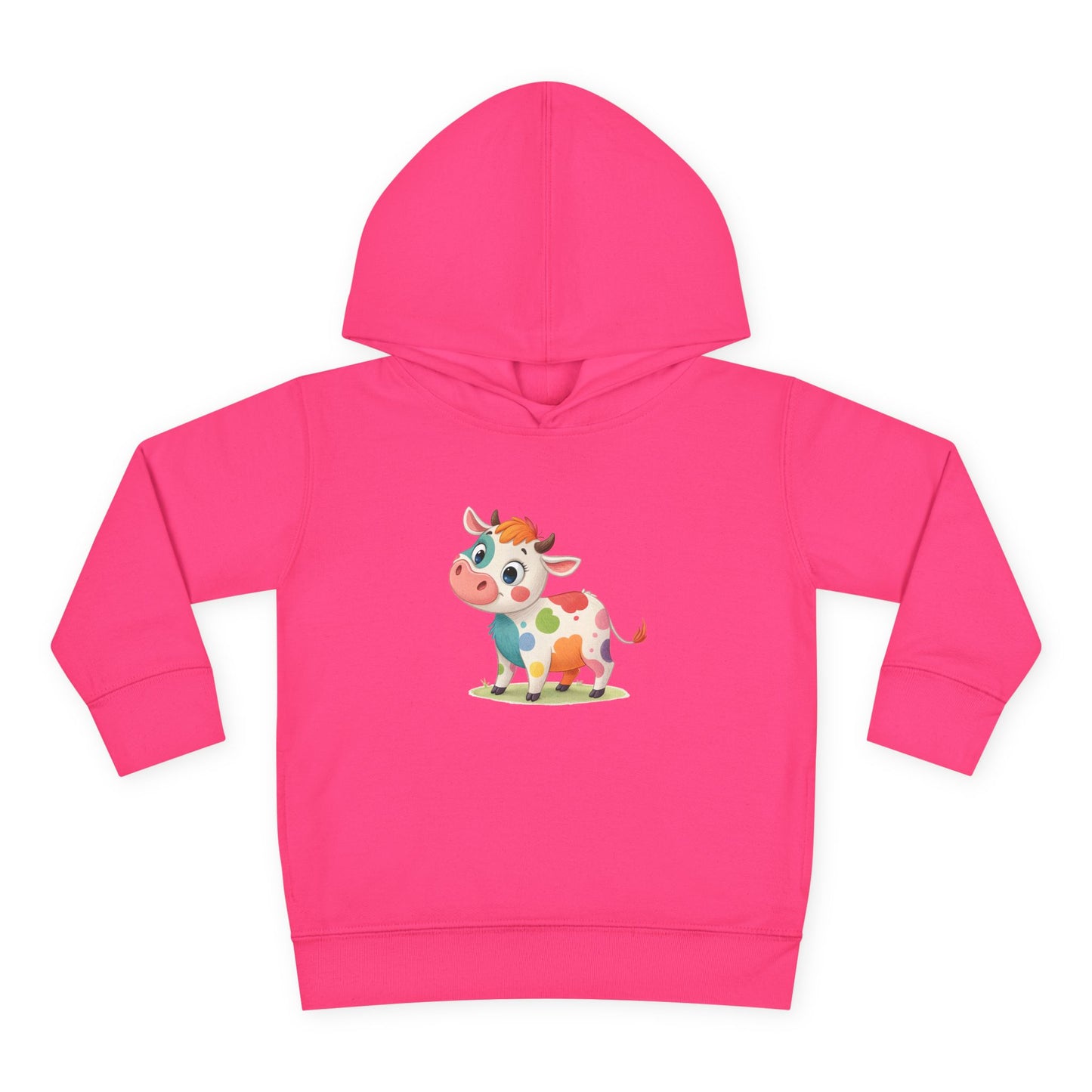 Cute Cow Toddler Pullover Fleece Hoodie, Kids' Hoodie, Animal Hoodie, Cozy Kids Apparel, Fun Gifts for Toddlers, Birthday Gift
