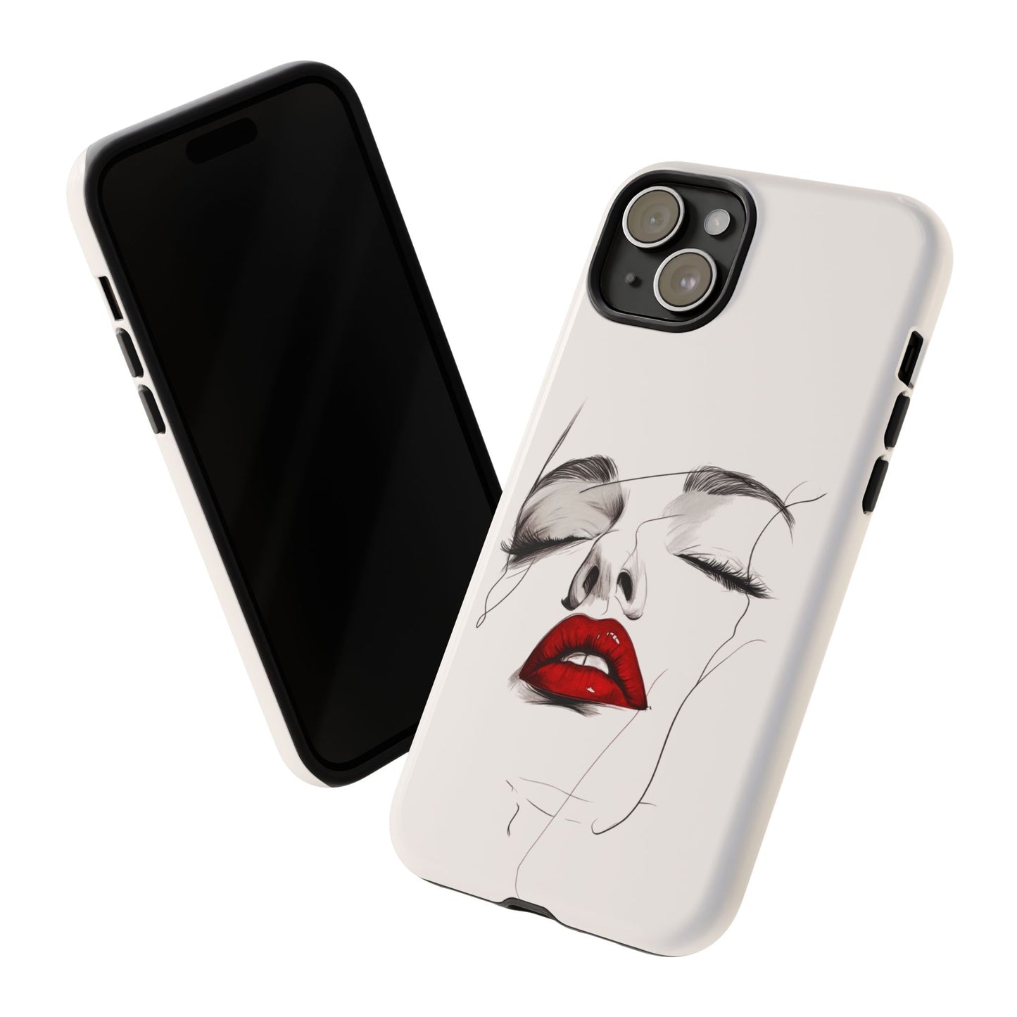 Stylish Phone Case with Artistic Lip Design, Femme Tech Accessory, Trendy Device Cover, Gift for Her, Unique Phone Accessories